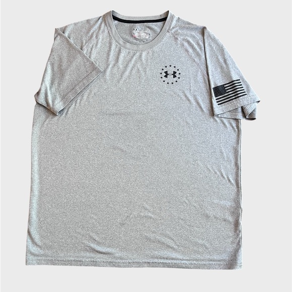 UA Under Armour Heatgear Loose Fit T-shirt Short Sleeve Gray Shirt - Picture 2 of 7